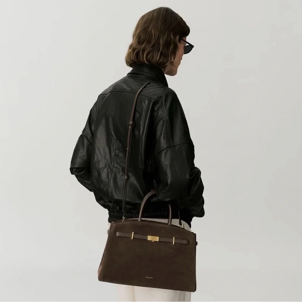 Demellier The Midi Hudson Mocha Suede & Mocha Smooth - Picture 3 of 9